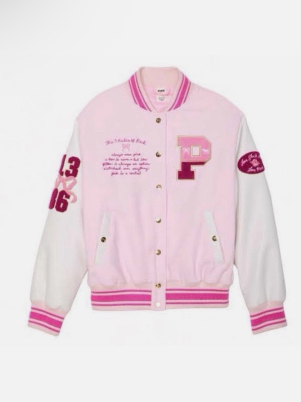 Pink Varsity Letterman Jacket